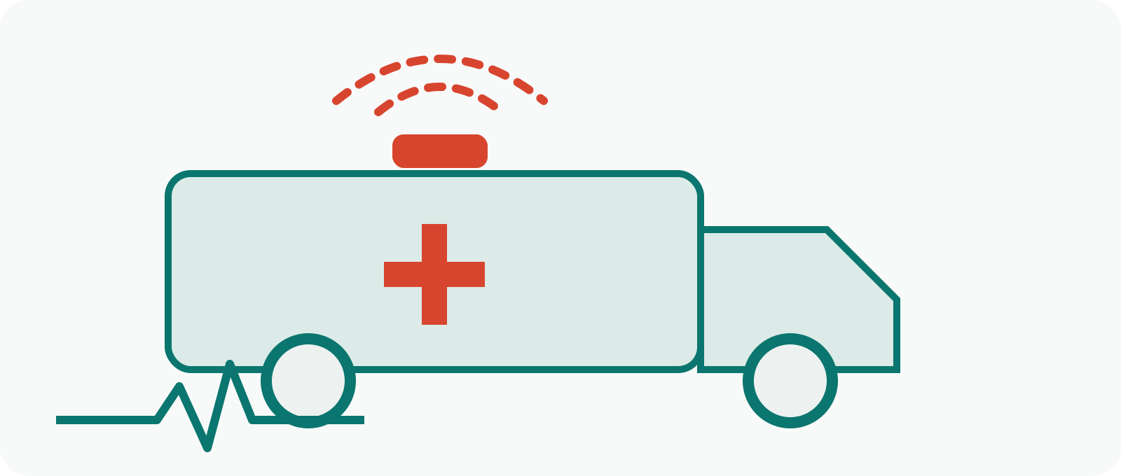 Illustration of an ambulance with connected signals